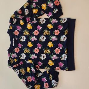 Janie and Jack Floral Sweatshirt - Navy, Yellow, Pink